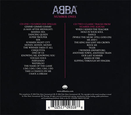 ABBA – Number Ones 2 DIscs (Used) (Mint Condition)